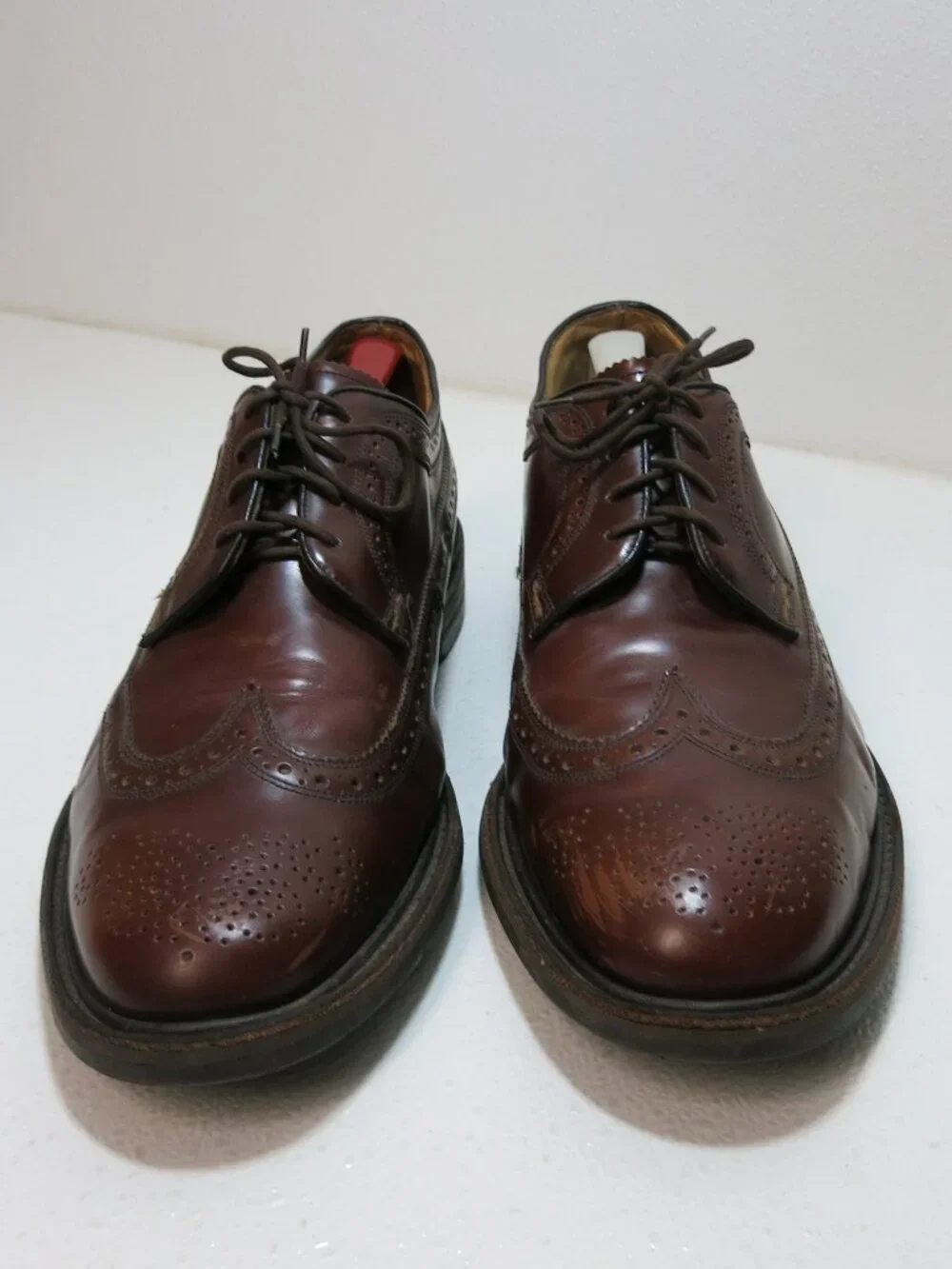 Charles Tyrwhitt Brown Leather Oxford Brogue Formal Dress Dainite Shoes UK 12 F